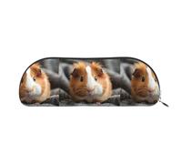 bmnaswt Guinea Pig Print Storage Pouch,Cross Grain Zipper Pouch, Elegant Portable Makeup Stationery Bag