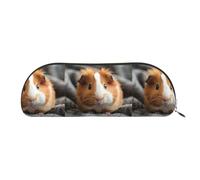 bmnaswt Guinea Pig Print Storage Pouch,Cross Grain Zipper Pouch, Elegant Portable Makeup Stationery Bag