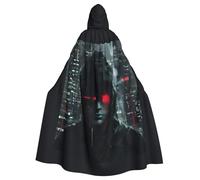 bmnaswt Hacker Era Print Halloween Adult Hooded Cloak, Unisex Hooded Robe Cloak Long Cape For Cosplay/Party