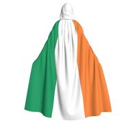 bmnaswt Irish Flag Print Halloween Adult Hooded Cloak, Unisex Hooded Robe Cloak Long Cape For Cosplay/Party