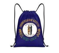 bmnaswt Kentucky State Flag Print Drawstring Bag, Foldable Gym Backpack For Beach, Hiking, Gym & Daily Errands