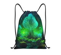 bmnaswt Magic Mushroom Print Drawstring Bag, Foldable Gym Backpack For Beach, Hiking, Gym & Daily Errands