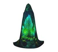 bmnaswt Magic Mushroom Print Hooded Cape, Elevate Your Festive Look, Big Hood & Bow Tie, For Halloween/Cosplay