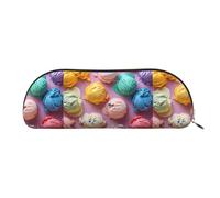bmnaswt Many Colored Ice Cream Print Storage Pouch,Cross Grain Zipper Pouch, Elegant Portable Makeup Stationery Bag
