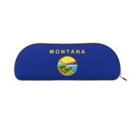 bmnaswt Montana State Flag Print Storage Pouch,Cross Grain Zipper Pouch, Elegant Portable Makeup Stationery Bag