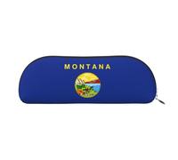 bmnaswt Montana State Flag Print Storage Pouch,Cross Grain Zipper Pouch, Elegant Portable Makeup Stationery Bag