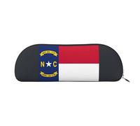 bmnaswt North Carolina State Flag Print Storage Pouch,Cross Grain Zipper Pouch, Elegant Portable Makeup Stationery Bag