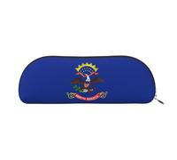 bmnaswt North Dakota State Flag Print Storage Pouch,Cross Grain Zipper Pouch, Elegant Portable Makeup Stationery Bag