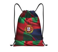 bmnaswt Portuguese Flag Print Drawstring Bag, Foldable Gym Backpack For Beach, Hiking, Gym & Daily Errands