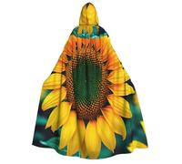 bmnaswt Rainbow Sunflower Print Hooded Cape Adult Halloween Hooded Cloak, Ideal For Cosplay, Parties & More