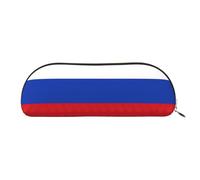 bmnaswt Russian Flag Print Storage Pouch,Cross Grain Zipper Pouch, Elegant Portable Makeup Stationery Bag