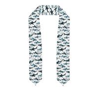 bmnaswt Shark Pattern With Various Gestures Print Honor Stole Scarf, Graduation Sash Design For Unisex Academic Commencements Shawl