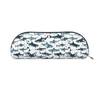 bmnaswt Shark Pattern with Various Gestures Print Storage Pouch,Cross Grain Zipper Pouch, Elegant Portable Makeup Stationery Bag