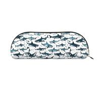bmnaswt Shark Pattern with Various Gestures Print Storage Pouch,Cross Grain Zipper Pouch, Elegant Portable Makeup Stationery Bag