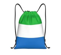 bmnaswt Sierra Leone Flag Print Drawstring Bag, Foldable Gym Backpack For Beach, Hiking, Gym & Daily Errands