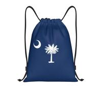 bmnaswt South Carolina Flag Print Drawstring Bag, Foldable Gym Backpack For Beach, Hiking, Gym & Daily Errands