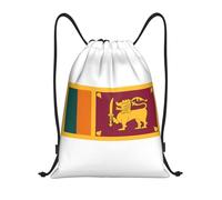 bmnaswt Sri Lanka Flag Print Drawstring Bag, Foldable Gym Backpack For Beach, Hiking, Gym & Daily Errands