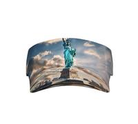 bmnaswt Statue of Liberty in NYC Print Adult Sunscreen Visor Cap, Adjustable Fit Sports Golf Running Sun Caps, All Seasons Black