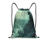 bmnaswt The Sea Witch Inspired Print Drawstring Bag, Foldable Gym Backpack For Beach, Hiking, Gym & Daily Errands
