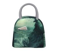 bmnaswt The Sea Witch Inspired Print Insulated Lunch Bag, Lunch Bag with Front Pocket, Insulated Lunchbox with Zippers