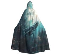 bmnaswt Undersea Whale Print Halloween Adult Hooded Cloak, Unisex Hooded Robe Cloak Long Cape For Cosplay/Party