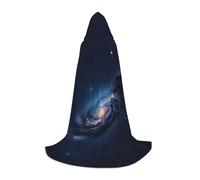 bmnaswt Universe Milky Way Galaxy Print Hooded Cape, Elevate Your Festive Look, Big Hood & Bow Tie, For Halloween/Cosplay
