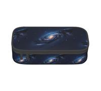 bmnaswt Universe Milky Way Galaxy Print Large Capacity Layered Pencil Pouch, Zipper Storage Bag with Mesh Pocket & Pen Slots
