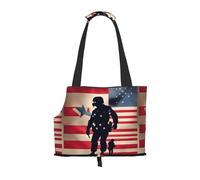 bmnaswt Us Military Soldiers Patriotic Memorial Day Print Pet Tote Bag,Single Shoulder Carrier, Pet Travel Handbag For Small Dogs & Cats Outings