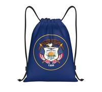 bmnaswt Utah Flag Print Drawstring Bag, Foldable Gym Backpack For Beach, Hiking, Gym & Daily Errands