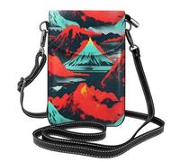 bmnaswt Volcano Bloom Print Women'S Small Cell Phone Purse, Adjustable Strap Phone Purse, Handbag For Daily Use