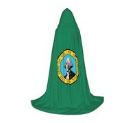 bmnaswt Washington Flag Print Hooded Cape, Elevate Your Festive Look, Big Hood & Bow Tie, For Halloween/Cosplay