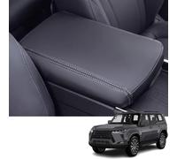 Bmolpt Custom Accessories For Lexus GX 550 2024 2025 Leather Center Armrest Box Cover Armrest Cushion Central Armrest Protector Pad(Black with White stitching)