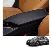 Bmolpt Custom Interior Accessories for Lexus UX 200 250h 2019 2020 2021 2022 2023 Leather Center Armrest Box Cover Armrest Cushion Central Armrest Protector Pad(Black with Gray Stitching)