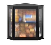 BMOSU Corner Bread Box for Kitchen Countertop Double Layer Bamboo Wooden Bread box Large Capacity Bread Storage Bin(Black, Extra Large)