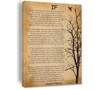 Bmotaso If Kipling Poem Wall Art Rudyard Kipling Inspirational Poster Canvas Wall Art For Home Office Decor Framed 8 * 12 inch