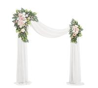 BMQDSM Wedding Arch Flowers with Drapes (Set of 3) Decor and Wedding Arch Draping Artificial Flower Arrangements Wedding Decorations for Reception Wedding (Light Pink)