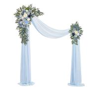BMQDSM Wedding Arch Flowers with Drapes (Set of 3) Wedding Decor and Wedding Arch Draping Artificial Flower Arrangements Wedding Decorations for Reception Wedding (Blue)
