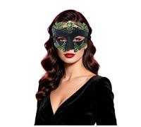 Bmrbndc Masquerade Halloween Mask for Women Embossed Wing Half Face Mask Elegant Masks Costume for Carnival Cosplay Party Men Women Halloween Costumes (Green, One Size)