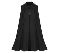 Bmrbndc Womens Classic Hooded Cloak Long Cape Ribbon Tie Renaissance Gothic Witch Vampire Halloween Cosplay Costume (M)