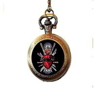 BMRYKCB All Saints Catholic Church Sacred Heart Pocket Watch Necklace Sacred Heart of Jesus Christian Jewelry Art Picture Jewelry