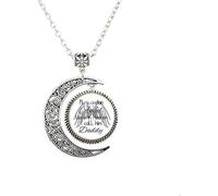 BMRYKCB Dad Memorial Moon Necklace in Loving Memory Remembrance Bereavement Gift My Guardian Angel Lives in Heaven Lettering Jewelry Art Picture Jewelry