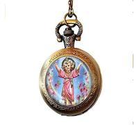 BMRYKCB Jesus Christ Divino Nino Catholic Medal Divine Child Jesus Religious Christian Pocket Watch Necklace Art Picture Jewelry