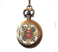 BMRYKCB Jesus Christ Sacred Heart Pocket Watch Necklace Catholic Medal Religious Christian Jewelry Art Picture Jewelry