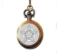BMRYKCB Pagan Pocket Watch Necklace Protection Talisman Witch Jewelry Nature Jewelry Magic Rune Amulet Paganism Jewelry Art Picture Jewelry