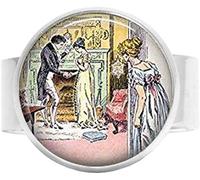 BMRYKCB Pride and Prejudice - Jane Austen - Book - Literary Jewelry - Librarian Gift - Gift for Her - Book Lover Charm Ring Vintage Art Photo Jewelry