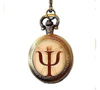 BMRYKCB Psychology Pocket Watch Necklace Gift for Psychologist Anatomy Picture Jewelry Art Picture Jewelry