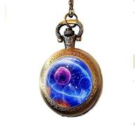 BMRYKCB Virus Pocket Watch Necklace Virology Jewelry Virus Microbe Biology Science Gift Microscopic View of a Virus Art Picture Jewelry