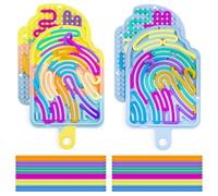 BMSQOFD 2 Pack Sensory Activity Board,Double-Side Silicone Fidget Toys for Stress Relief,Calming,Focus,ADHD and Autism, Sensory Toy Game Controller for Kids 3+ & Adults with 24 Strings