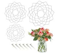 BMSQOFD 3 Size Flower Frog Grid Bouquet Stem Holder for Vase Artificial Flowers Arrangement,Flower Arranging Floral Frogs Kenzan Lid with Clips for Ikebana Floristry Supplies Accessories
