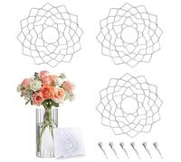 BMSQOFD 3pcs Flower Frog Grid Bouquet Stem Holder for Vase Artificial Flowers Arrangement,4 inch Flower Arranging Floral Frogs Kenzan Lid with Clips for Ikebana Floristry Supplies Accessories A4-BP3